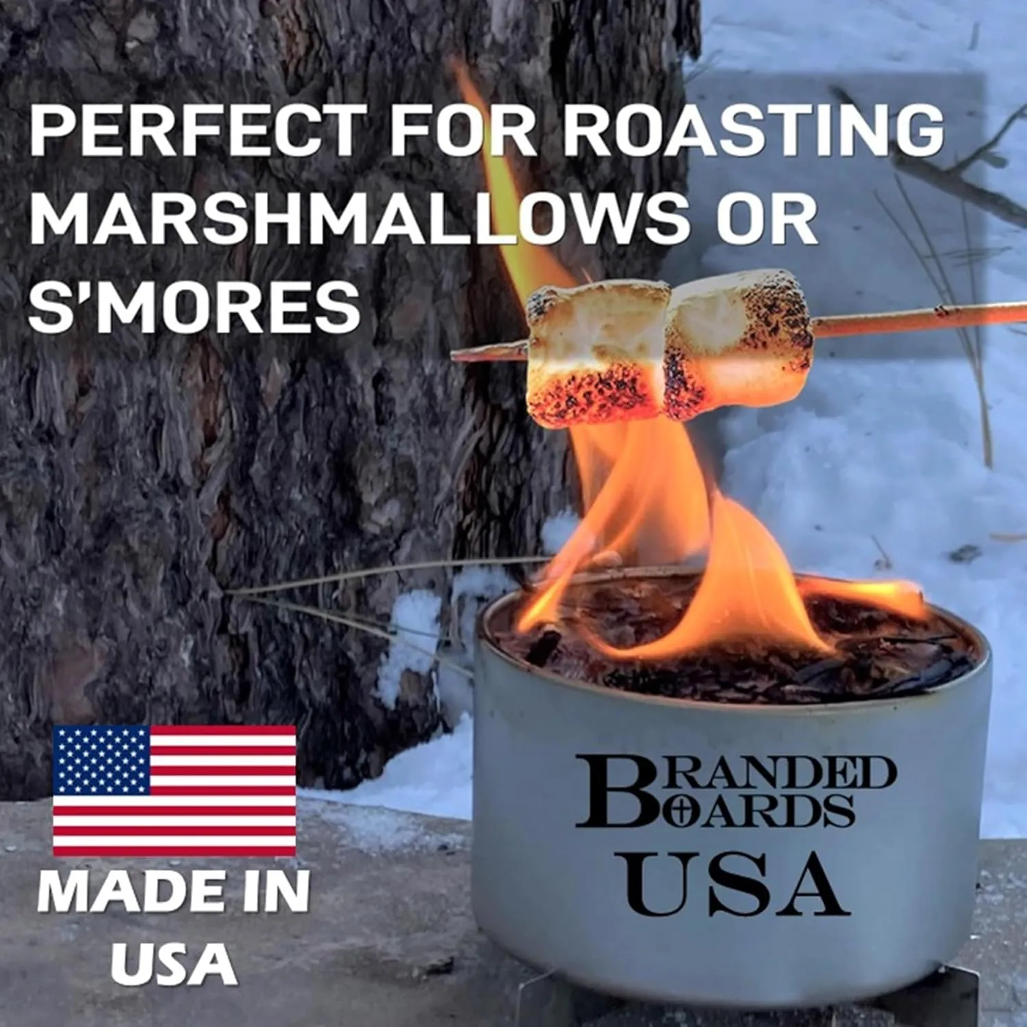 | Made in USA | Portable Mini Bonfire Campfire in a Can | Reusable & up to 5 Hours of Burn Time | Picnics Parties S'Mores Gifts Bushcraft Camping Survival Emergencies