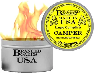 | Made in USA | Portable Mini Bonfire Campfire in a Can | Reusable & up to 5 Hours of Burn Time | Picnics Parties S'Mores Gifts Bushcraft Camping Survival Emergencies