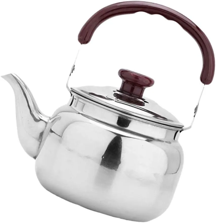 0.75L Stove top teapot Camping Kettle Durable Stainless Steel Camp Tea Coffee Water Pot for Hiking Backpacking Outdoor Camping and Stainless Steel Tea Kettle Picnic Coffee Kettle (Color : 0.5L)
