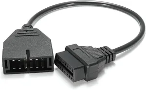 1 PC OBD1 Scanner Connector, OBD1 to OBD2 GM Adapter, Scanning Diagnostic Extension Tool Cable Connector, Compatible with GM 12 Pin to OBD1 to OBD2 16 Pin Connector (Black)