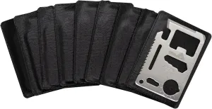 (10 Pack, Silver) Ninja Outdoorsman 11 in 1 Stainless Steel Credit Card Pocket Sized Survival Multi-Functional Gadget Tool - Great Gift or Stocking Stuffer for Camping, Hiking or Emergency