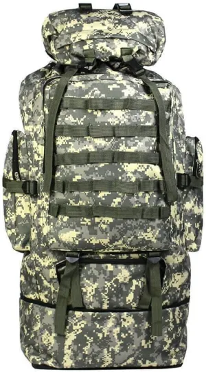 100L Camping Hiking Backpack, Tactical Army Outdoor Hiking Backpack Camping Rucksack Trekking Bag, Digital Camo