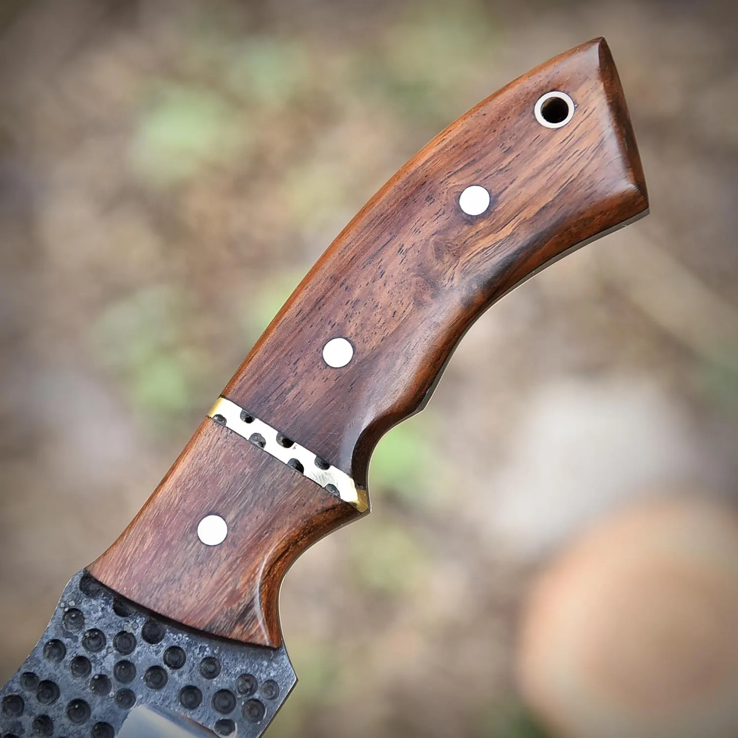 10" Bushcraft Tracker Knife with Leather Sheath | Camping Companion | Stainless Steel Blade with Wood Handle | Brown Handle with Sheath Included | Unparalleled Outdoor Utility