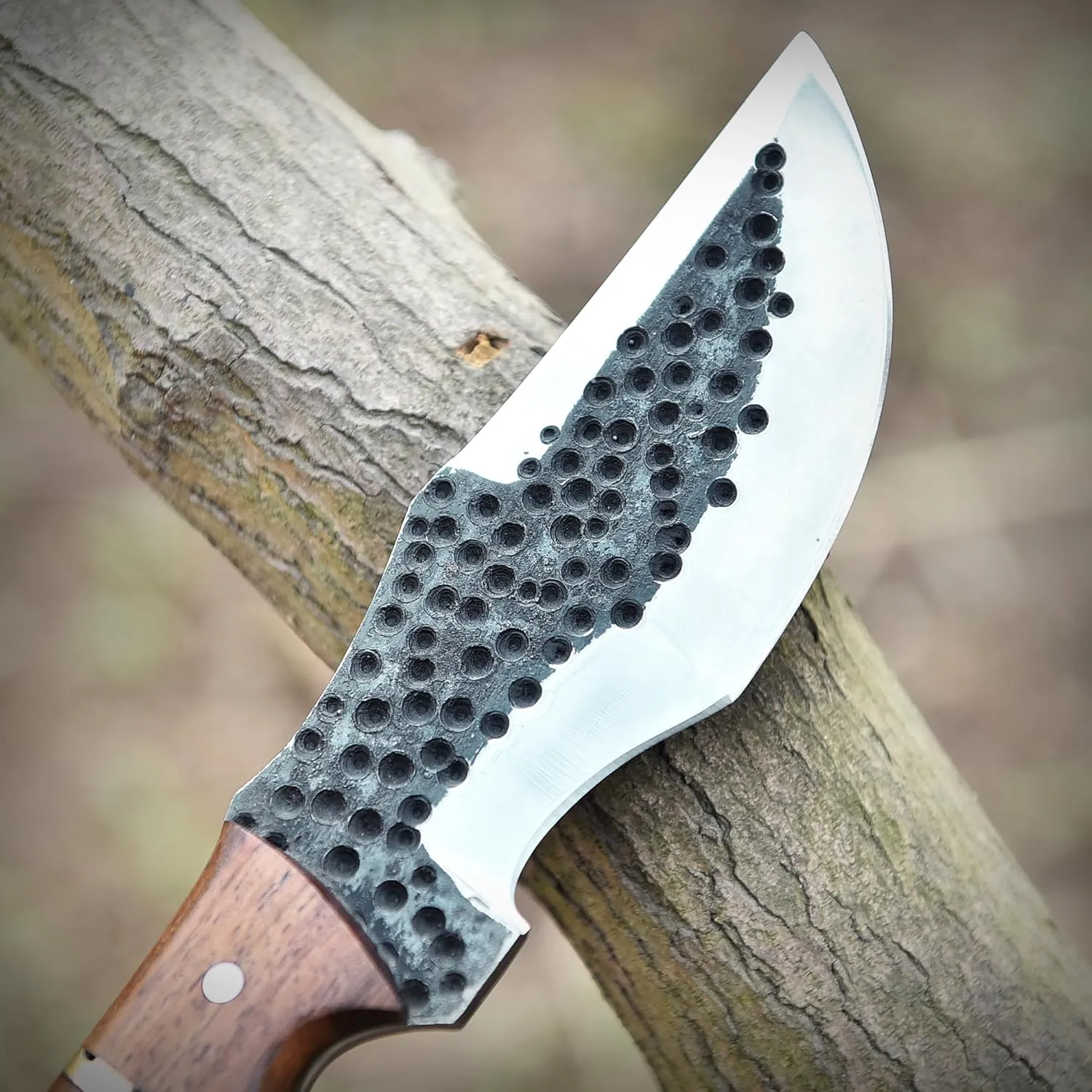 10" Bushcraft Tracker Knife with Leather Sheath | Camping Companion | Stainless Steel Blade with Wood Handle | Brown Handle with Sheath Included | Unparalleled Outdoor Utility
