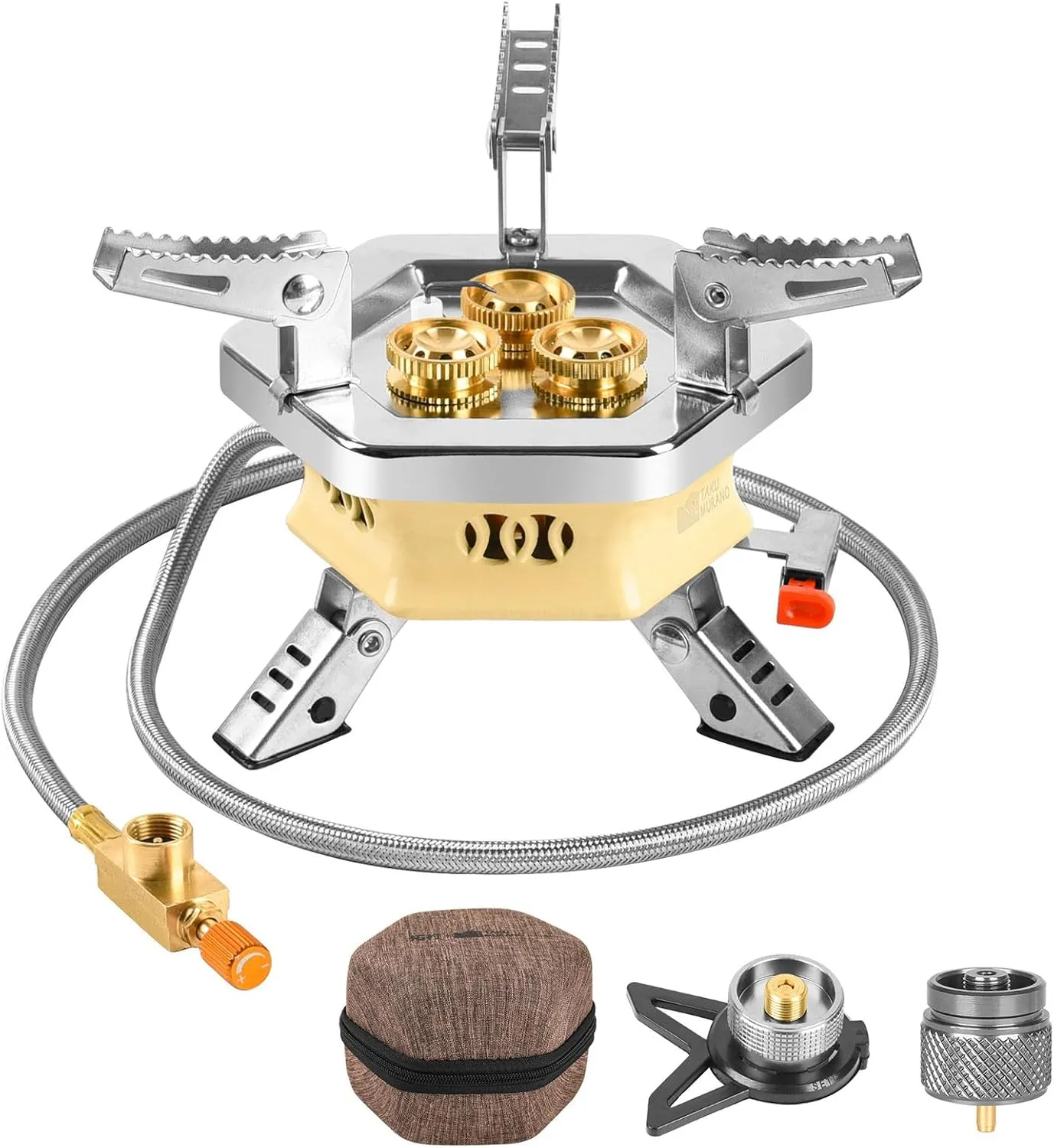 11800W Portable Windproof Camping Stove - Lightweight Collapsible Backpacking Stove with EVA Box for Outdoor Cooking, Hiking, Camping & Picnics