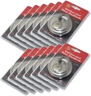 12 Pack Round Padlock with Shielded Shackle, 2-3/4-Inch, Stainless Steel Steel Armor for Trailer Storage Truck Wholesale Bulk Lot