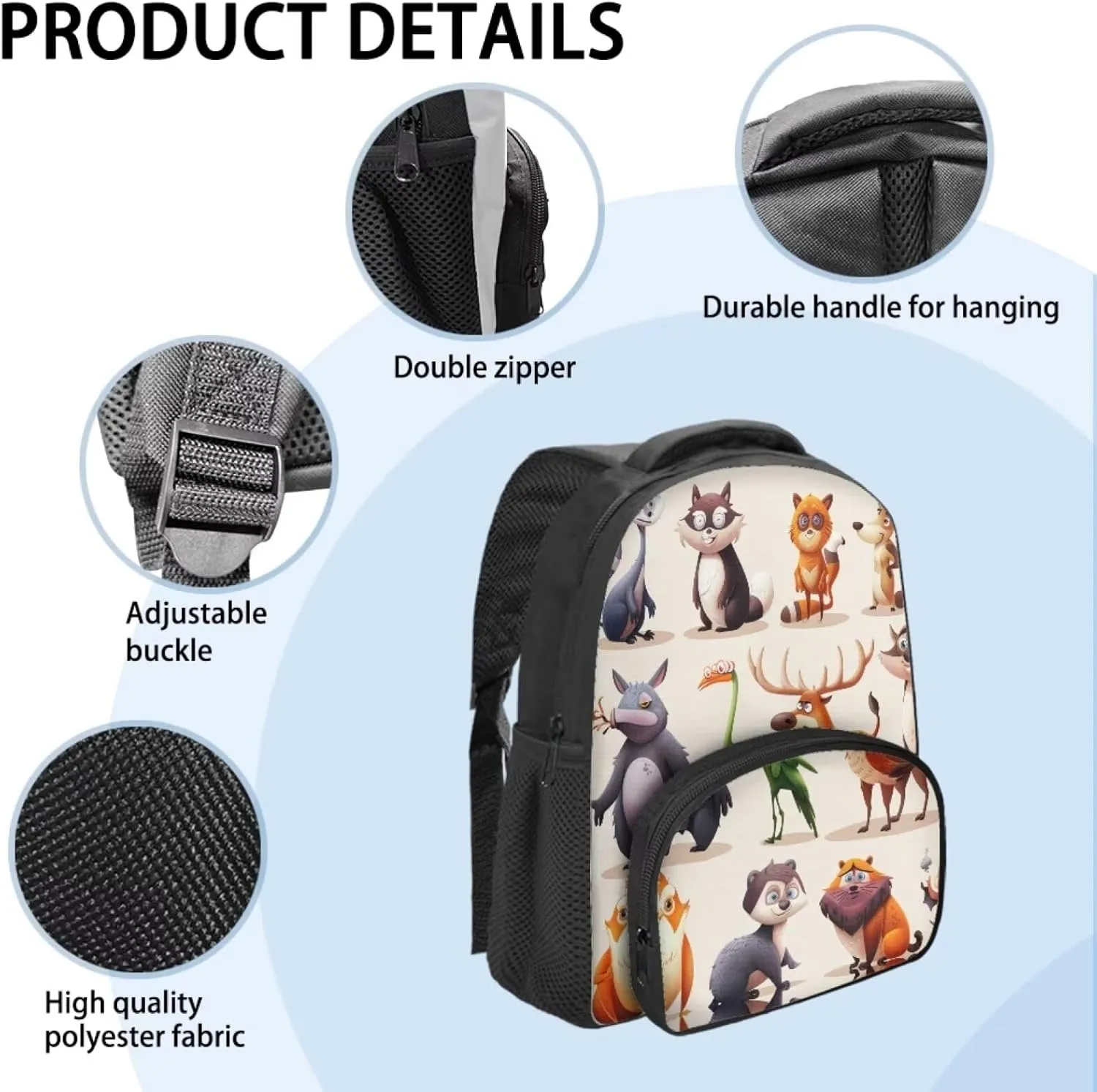 12inch School Bag Backpack For 5-7 Kids Bookbag Boys Backpack,Cute Cartoon Animals Kids Backpack, CZA61