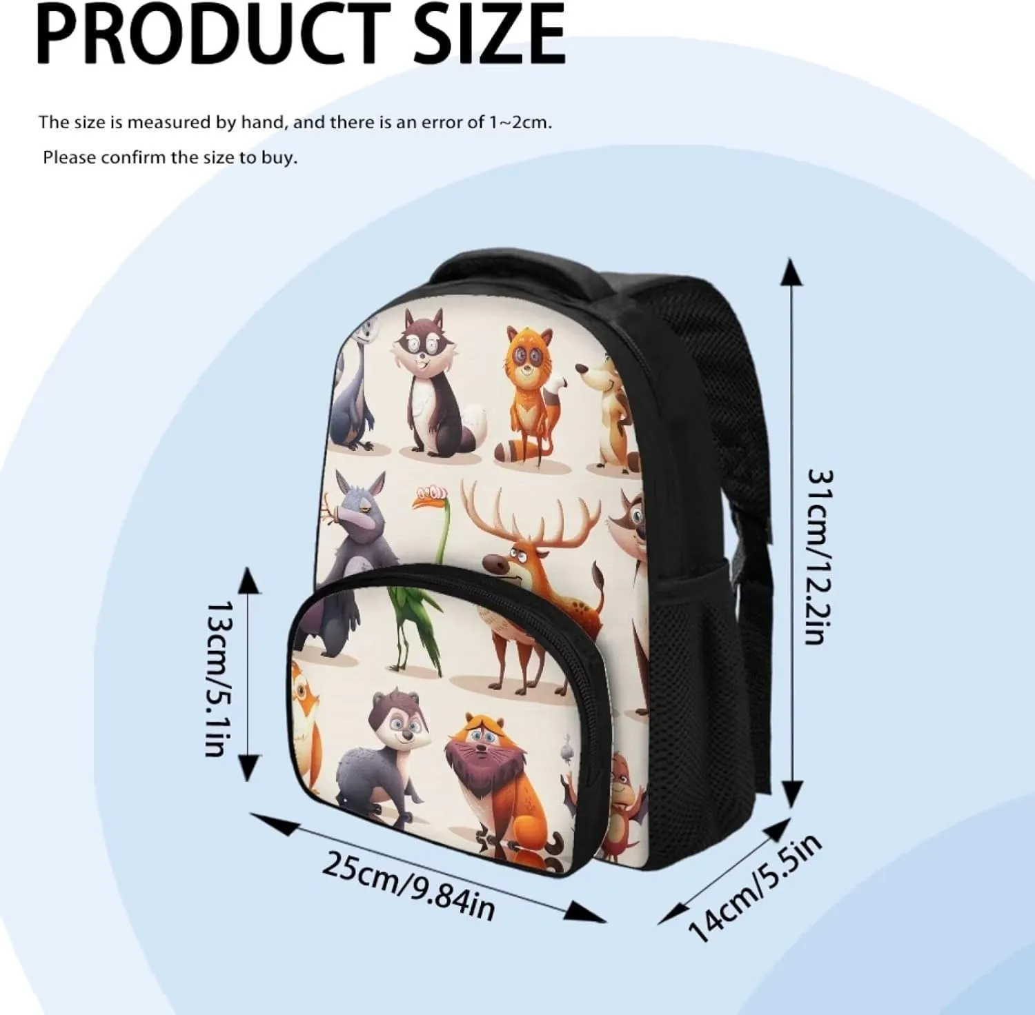 12inch School Bag Backpack For 5-7 Kids Bookbag Boys Backpack,Cute Cartoon Animals Kids Backpack, CZA61