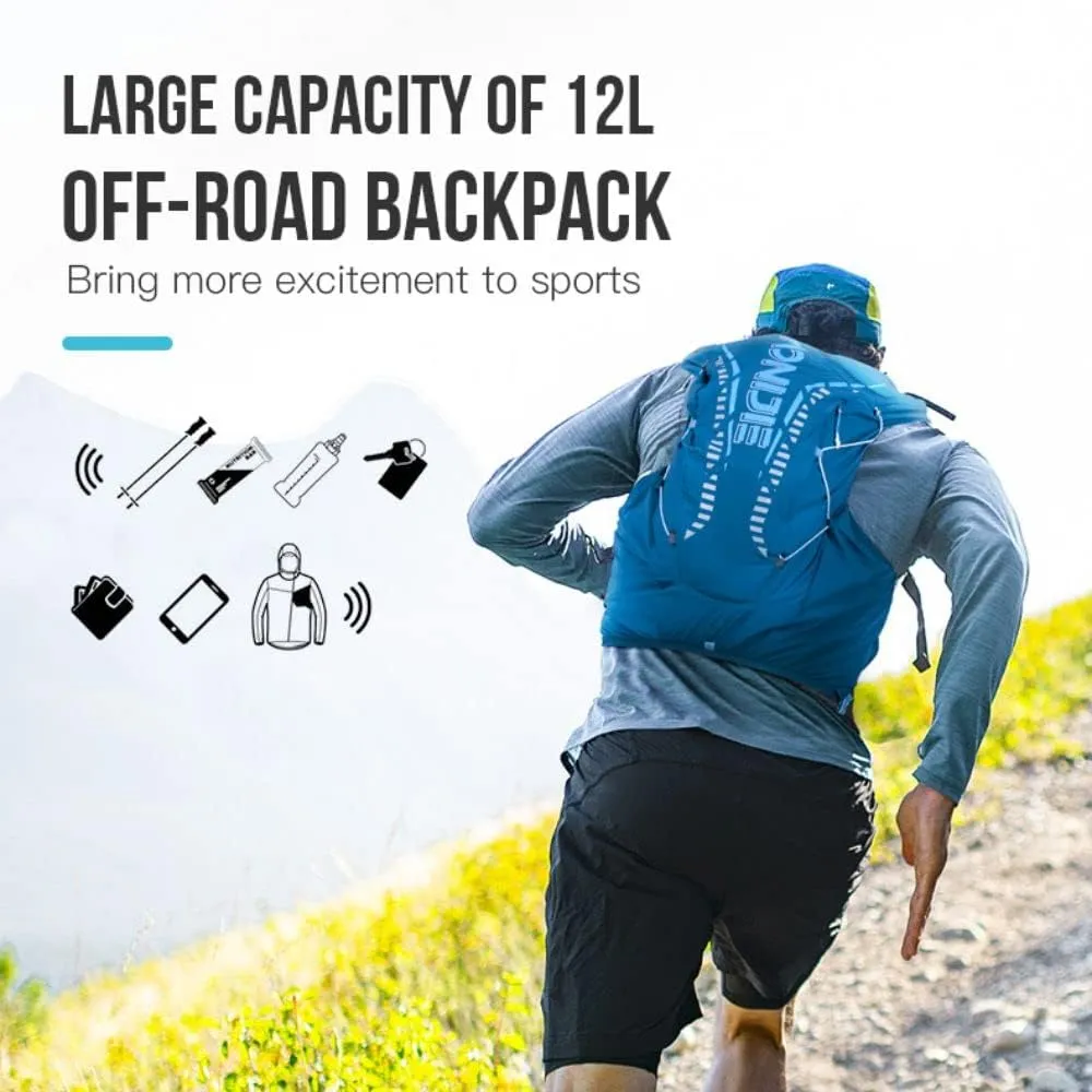 12L High Capacity Hydration Backpack with 8 Pockets Lightweight Trail Running Vest for Hiking, Cycling, Climbing, Camping