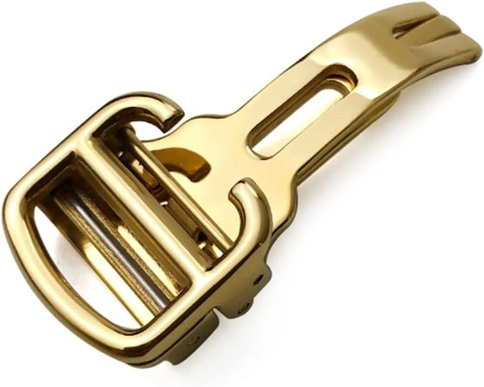 12mm, 14mm, 16mm, 18mm, 20mm 316L Fine Steel Brushed Butterfly Folding Watch Buckle For Cartier Blue Balloon