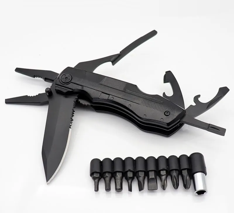14 in 1 Multitool Pocket Knife Set for Men, Tactical Multi Tool Plier with Nylon Sheath for Outdoor, Camping, Survival, Dad, Boyfriend, Husband Gifts, XM-A01