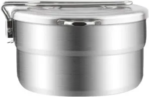 1.5L Stainless Steel Lunch Case with Storage Bag Camping Pot for Backpacking Hikiing Fishing