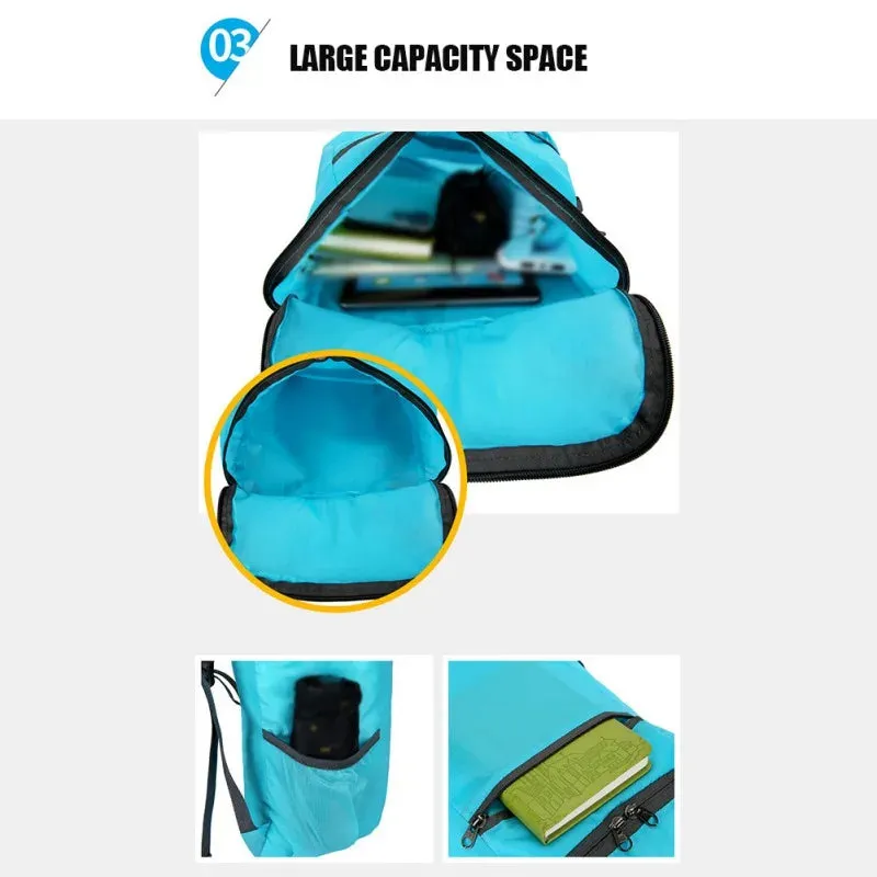 15L Waterproof Folding Backpack - Ultralight Camping Daypack for Outdoor Traveling Hiking Cycling