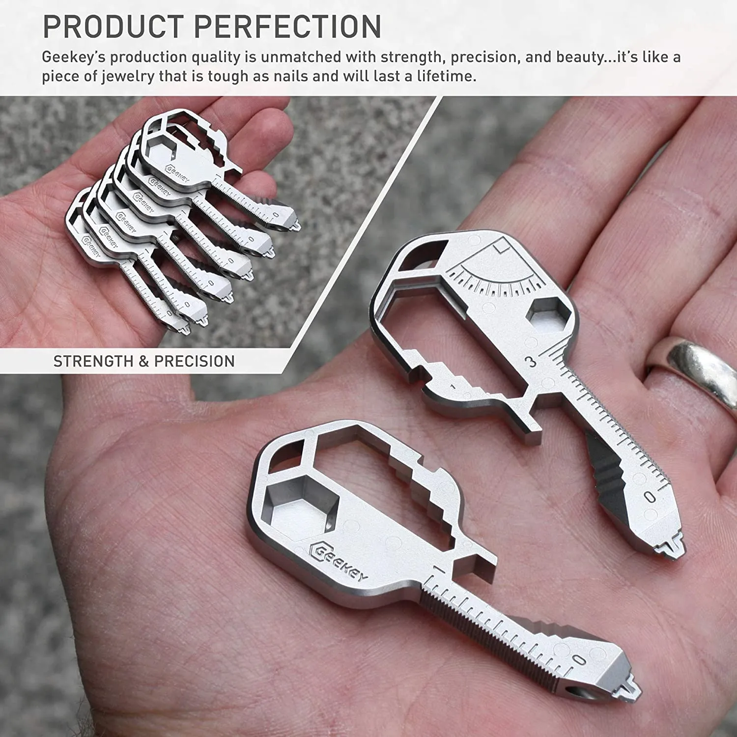 16  tools in 1 stainless steel key shaped pocket tool