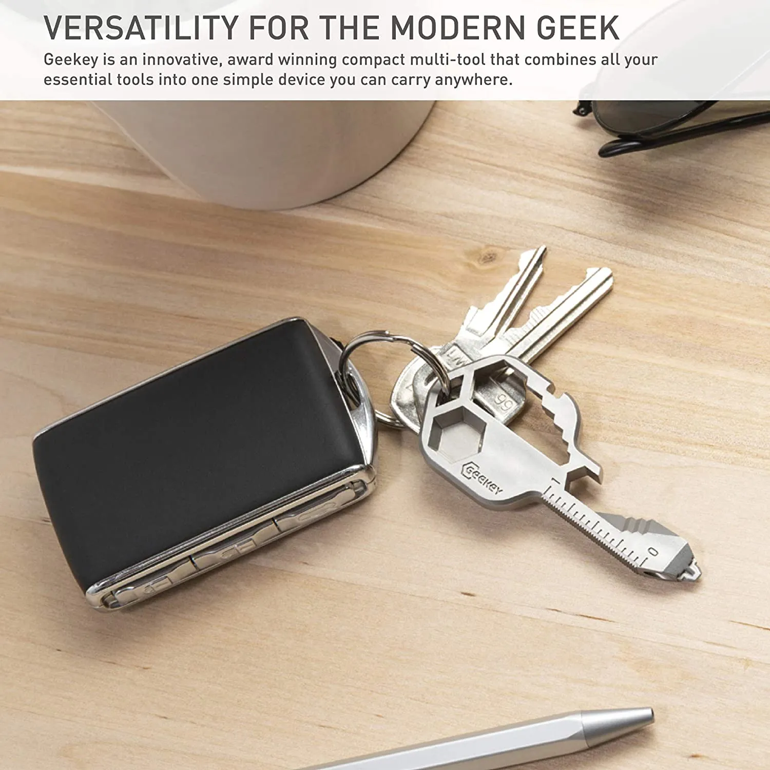 16  tools in 1 stainless steel key shaped pocket tool