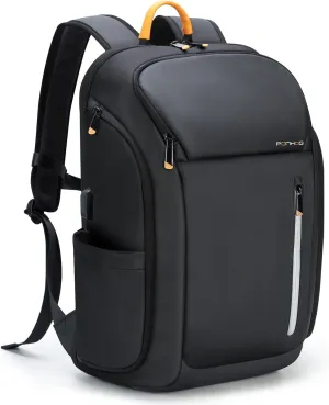 17 Inch Laptop Backpack for Men, Business Travel Anti-Theft Backpack with USB Charging Port, Water Resistant Computer Bag Carry On Flight Approved for Work College Weekender, Black