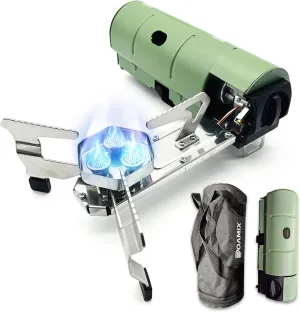 17,700 BTU Foldable Butane Camping Stove – 5,200W Portable Gas Burner with Carrying Bag for Outdoor Cooking, Backpacking & Emergency Use