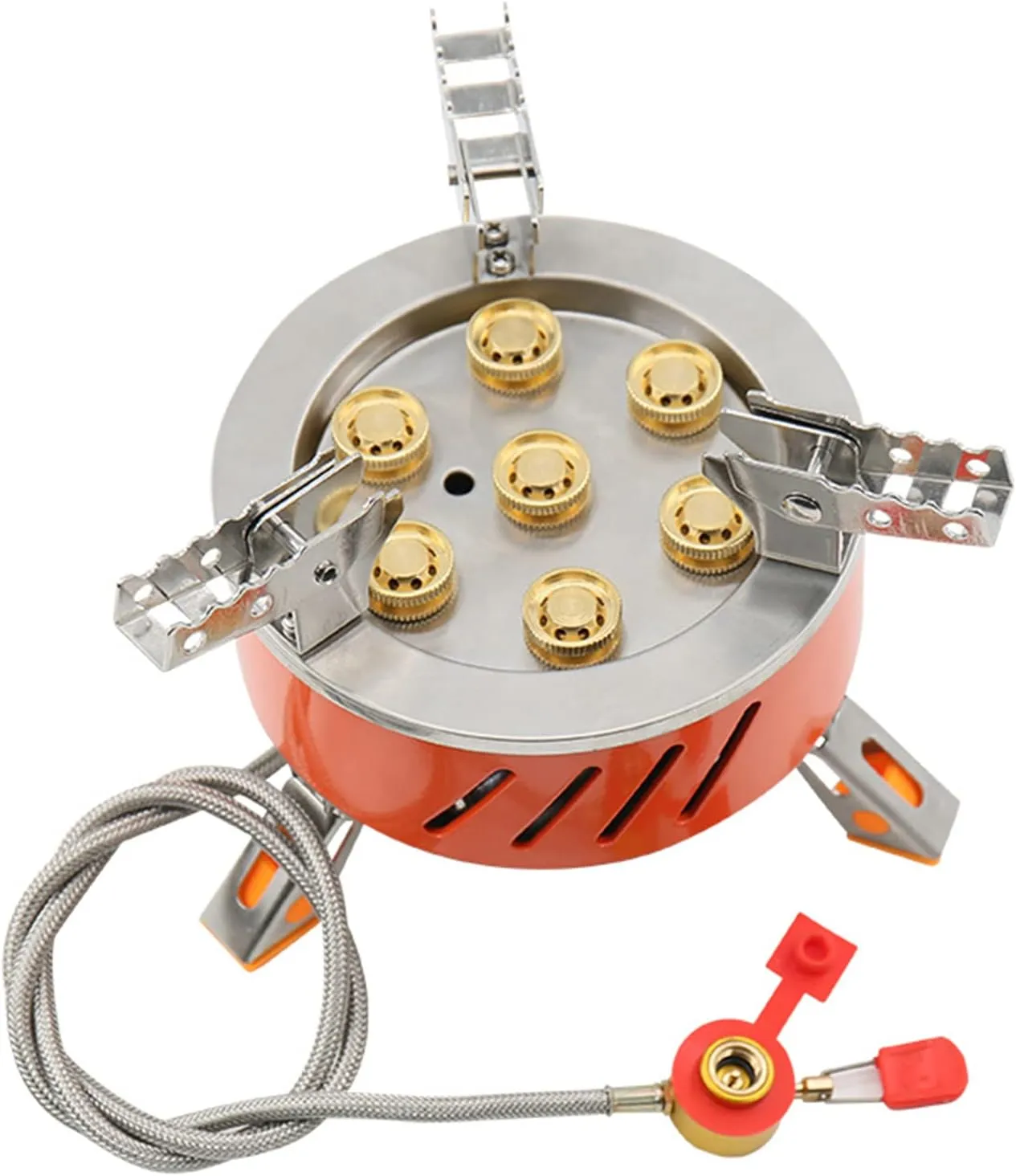 17800W Ultralight Portable Wind-Resistance Camp Stove Adjustable Camping Stoves Backpacking Stove with Piezo Ignition for Outdoor Camping/Hiking/Mountaineering Cooking,A