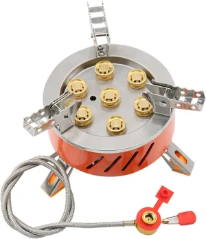 17800W Ultralight Portable Wind-Resistance Camp Stove Adjustable Camping Stoves Backpacking Stove with Piezo Ignition for Outdoor Camping/Hiking/Mountaineering Cooking,A