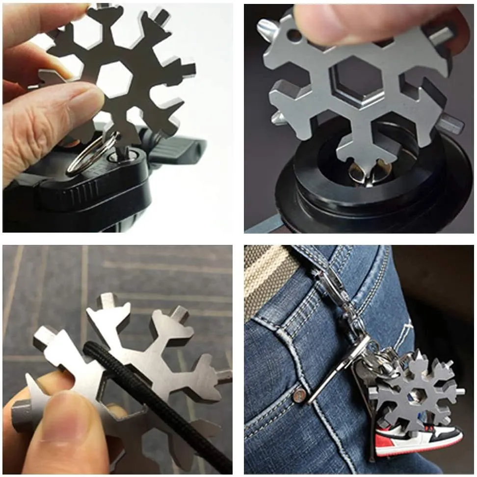 18-in-1 Multi-Tool Stainless Steel Snowflake-Shaped Tool