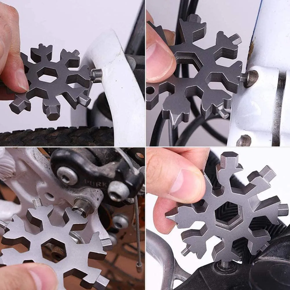 18-in-1 Multi-Tool Stainless Steel Snowflake-Shaped Tool