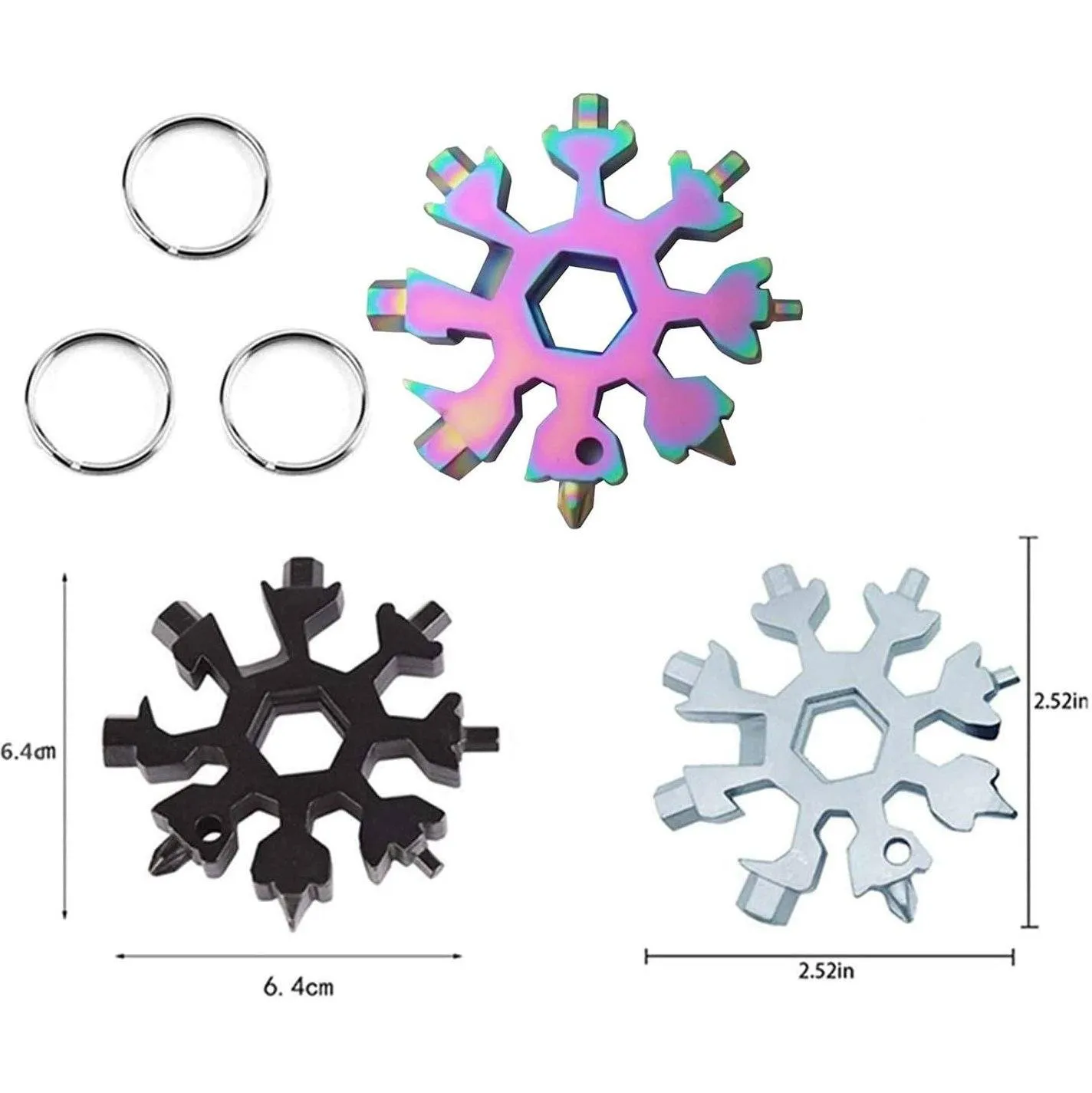 18-in-1 Multi-Tool Stainless Steel Snowflake-Shaped Tool