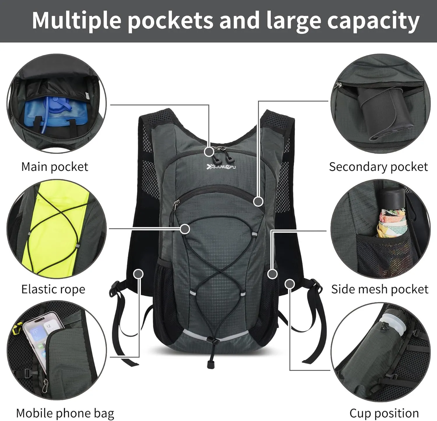 18L Hiking Backpack for Women Men Small Backpack Lightweight Packable Travel Daypack Back Pack for Camping
