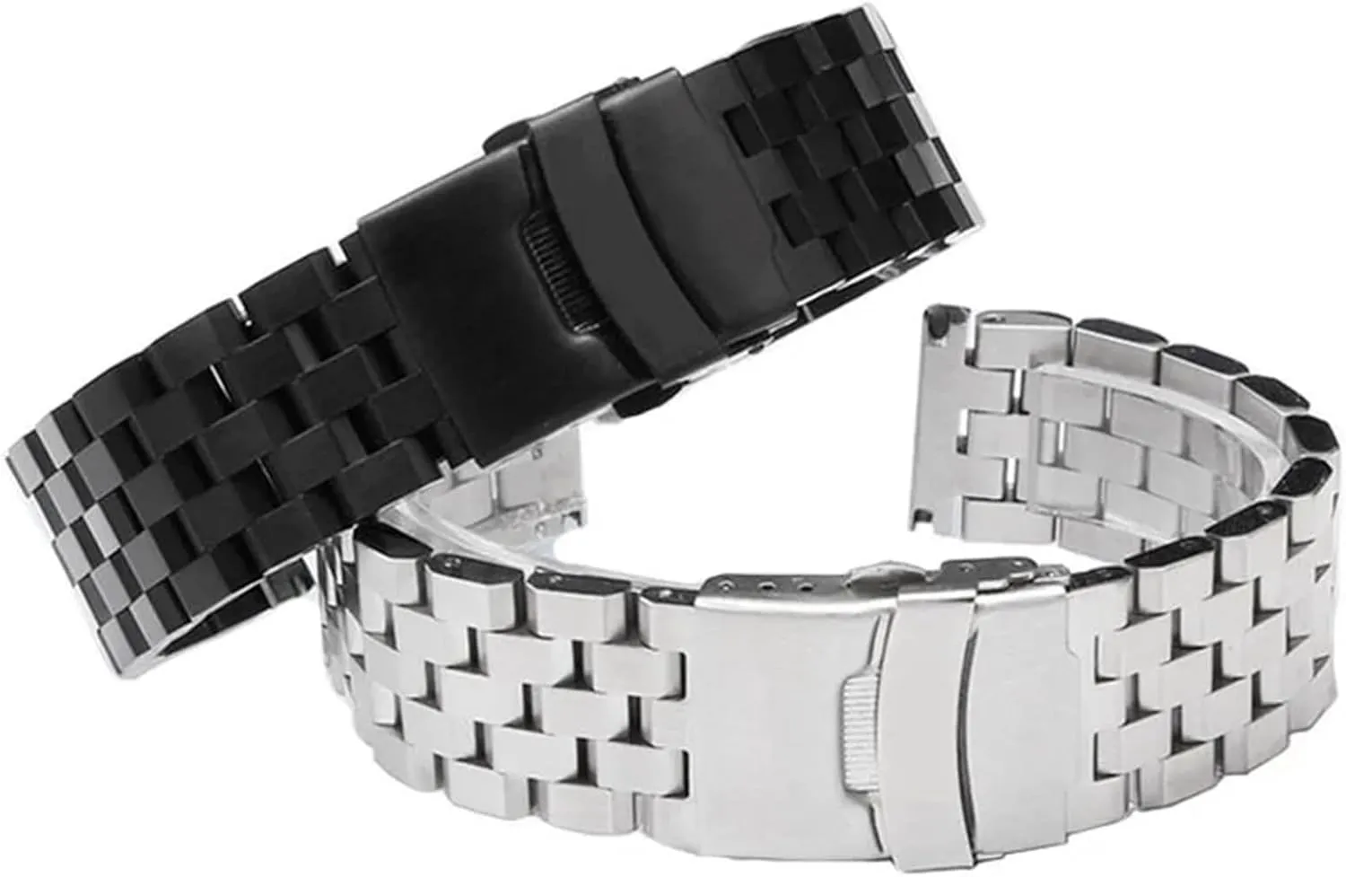 18mm 20mm 22mm 24mm 26mm Stainless Steel Watch Band Silver Black Metal Watch Strap Women Men Wrist Bracelet Watchband