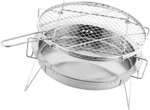 1Pc Mini Foldable Bbq Grill Stainless Steel Barbecue Rack for Outdoor Garden and Park Portable Grilling Tool for Camping and Fishing Compact