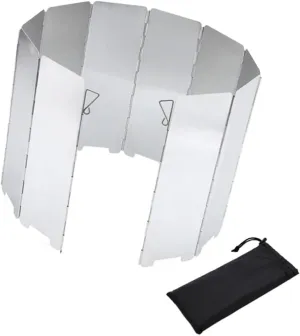1Set Folding Stove Windshield Screens Plates for Camping Cooking Portable Wind Blocker for Outdoor Activities Random