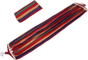 1set Heavy Duty Single Canvas Hammock Portable Outdoor Camping Bed Thickened Material for Stability Easy Relaxing and Enjoying Stripes