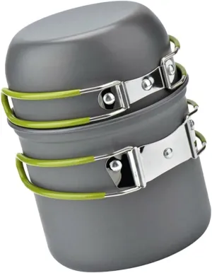 1Set Portable Camping Cookware Set for People Lightweight Cooking Tool Set with Teapot Non Stick Outdoor Tableware Includes Pots Bowls Cutlery Accessories