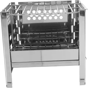1set Portable Stainless Steel Barbecue Rack Outdoor Grill Compact Folding Design for Camping Picnics and Backyard Cookouts
