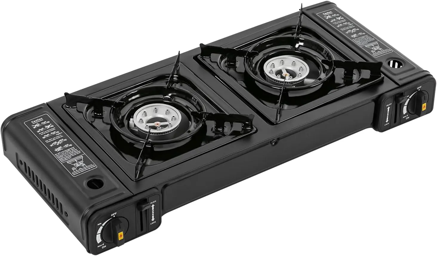 2-Burner Butane Stove, Tabletop Butane Camping Stove, Auto Ignition Camping Burner LPG, Portable Outdoor Cooking LPG Gas Stove for RV, Apartments,Camping