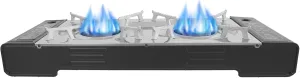 2 Burner Camp Stove, Portable Camping Stove Outdoor Stove with Baking Pan for Cooking, Butane Camping Stove 2 Burner Stove for Camping, Apartments, 24.8 * 10.23 * 3.14inch