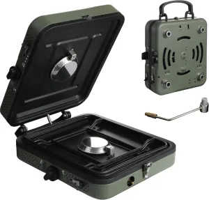 2 Burner Propane Camping Stove,Portable Folding Gas Stove for Camping with 17200 BTU,Two Adjustable Burners with Easy Carrying Handle&Inlet Gas Pipe,Outdoor Camp Stove for Camping Backpacking