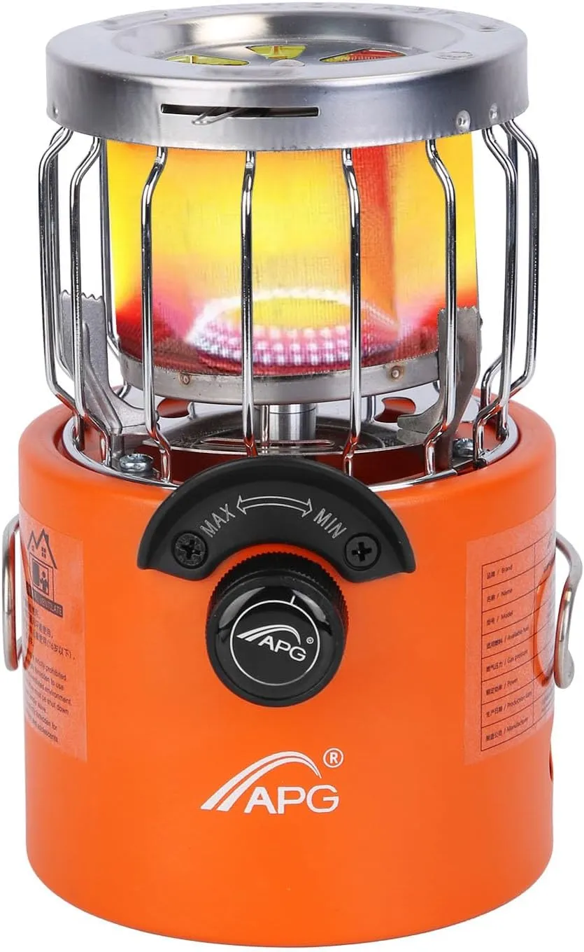 2 In 1 Portable Propane Heater Stove, 2000W Camping Heater Gas Stove with Heating, 3 Modes Portable Tent Heater Stove for Camping Hiking Picnic BBQ