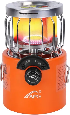 2 In 1 Portable Propane Heater Stove, 2000W Camping Heater Gas Stove with Heating, 3 Modes Portable Tent Heater Stove for Camping Hiking Picnic BBQ