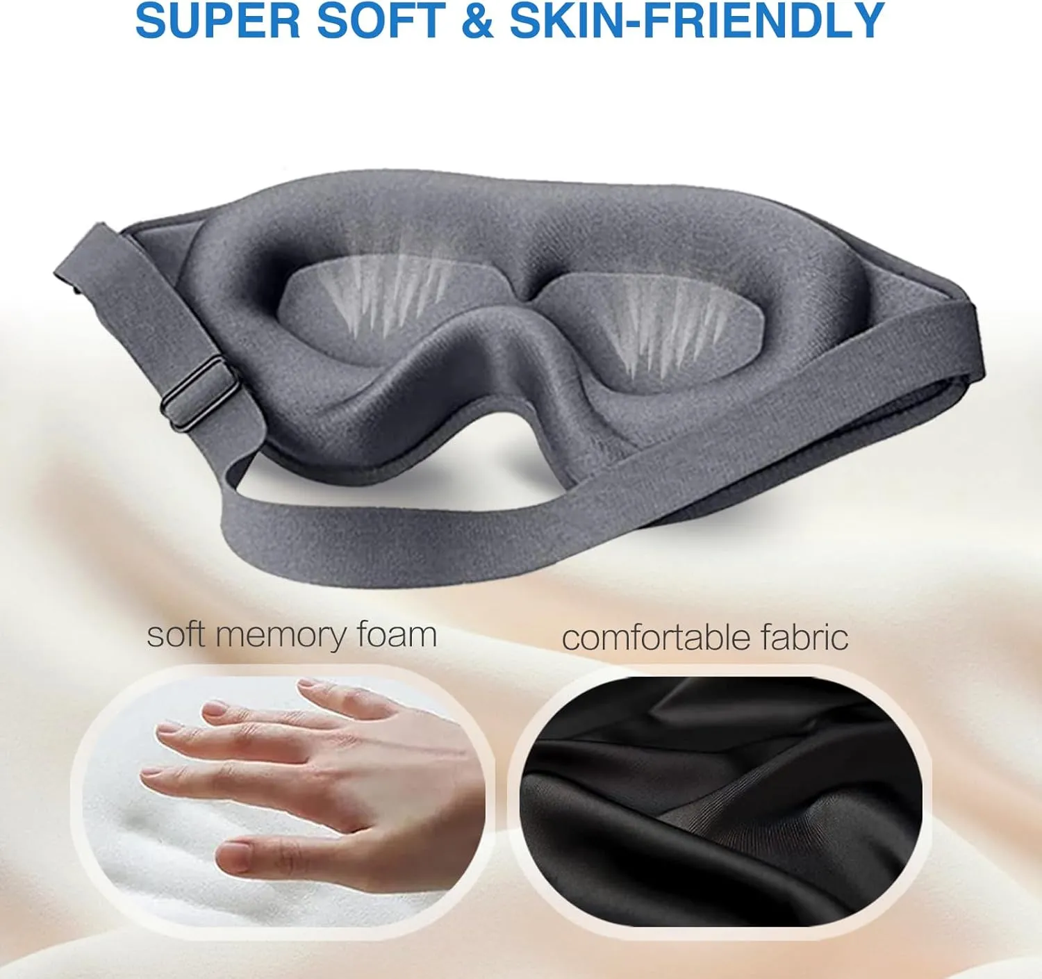 2 Pack Eye Mask for Sleeping - AUPHIL 3D Contoured Eye Mask with Eye Cup Blackout Sleeping Mask, Zero Pressure Eye Cover Sleep Mask for Women Men Side Sleeper 100% Light Blocking Blindfold