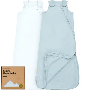 2-Pack Organic Baby Sleep Sacks, 100% Cotton - Soft & Breathable 0.5TOG Baby Wearable Blanket, Toddler Sleeping Sack 18-24 Months, Easy to Wear Transitional Swaddles for Newborns, Infants(Glacier, L)