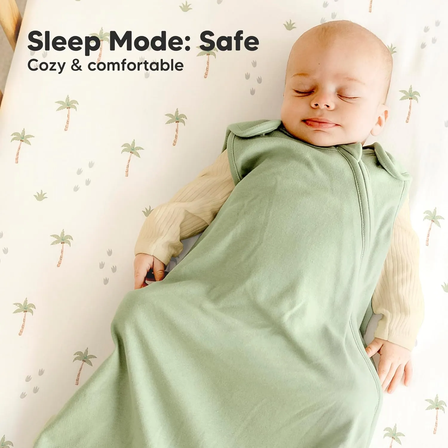 2-Pack Organic Baby Sleep Sacks, 100% Cotton - Soft & Breathable 0.5TOG Baby Wearable Blanket, Toddler Sleeping Sack 6-18 months, Easy to Wear Transitional Swaddles for Newborns, Infants(Roarsome, M)