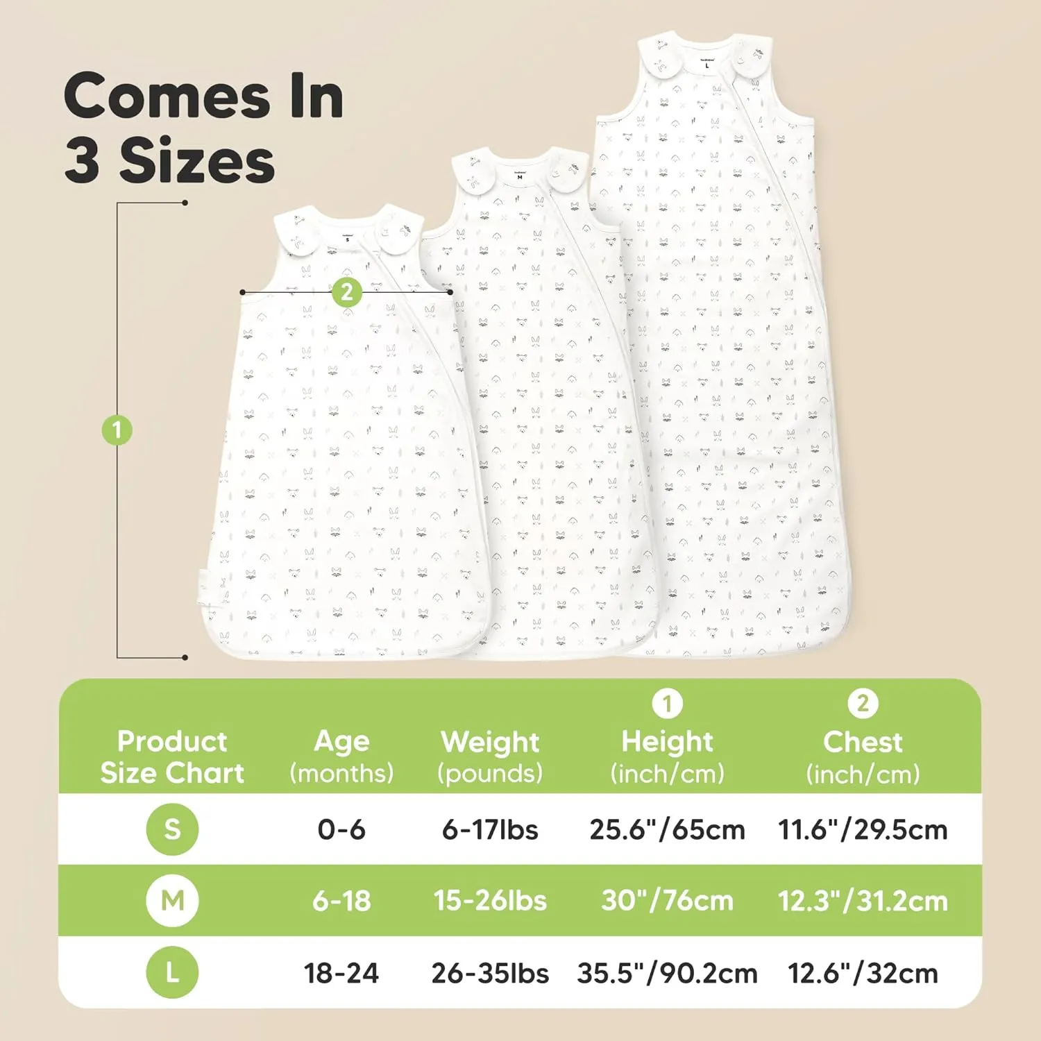 2-Pack Organic Baby Sleep Sacks, 100% Cotton - Soft & Breathable 0.5TOG Baby Wearable Blanket, Toddler Sleeping Sack 6-18 months, Easy to Wear Transitional Swaddles for Newborns, Infants(Roarsome, M)