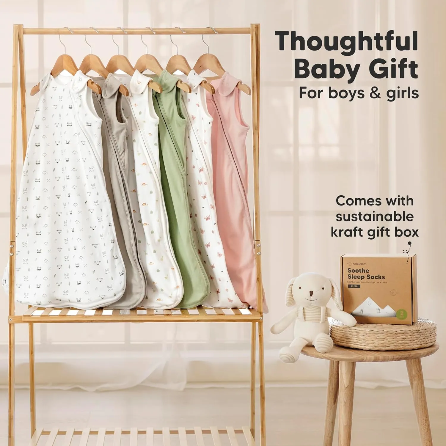 2-Pack Organic Baby Sleep Sacks, 100% Cotton - Soft & Breathable 0.5TOG Baby Wearable Blanket, Toddler Sleeping Sack 6-18 months, Easy to Wear Transitional Swaddles for Newborns, Infants(Roarsome, M)