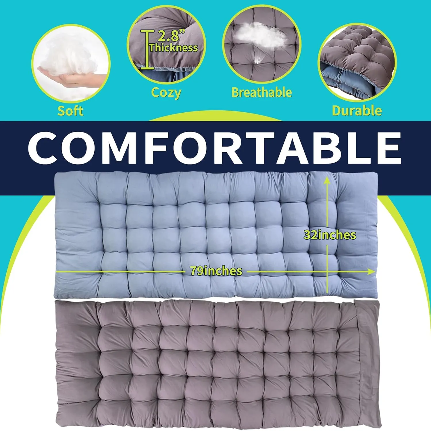 2-Pack Oversize Cot 79x18x32 Inch Extra Large Width XXL Camping Cot with Mattress Folding Cot Heavy Duty Comfortable Cots for Sleeping Guest Bed with Carry Bag Easy to Set-up for Home Indoor Outdoor