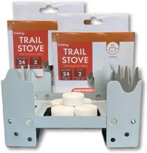 (2 Pack) Portable Folding Stove with 24 Fuel Tablets/Stove - Lightweight Pocket Stove For Your Backpacking Gear, Camping Equipment, Emergency Prep and Hiking stove Use | Versatile Cooking Solution