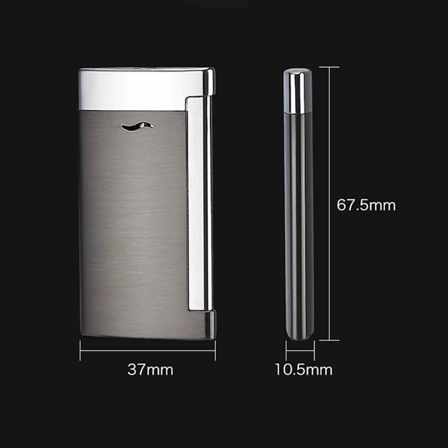 2-Pack Ultra-Thin Windproof Torch Lighters, Portable Jet Flame Butane Lighter, Metal Slim Men's Lighter, Refillable and Adjustable Flame Lighter for Candle Camping Cigar Men's Gift(Light blue and dark