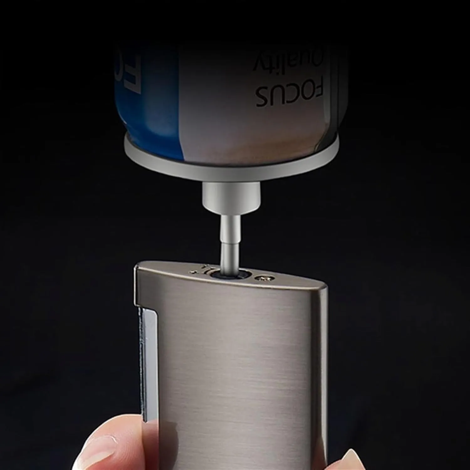 2-Pack Ultra-Thin Windproof Torch Lighters, Portable Jet Flame Butane Lighter, Metal Slim Men's Lighter, Refillable and Adjustable Flame Lighter for Candle Camping Cigar Men's Gift(Light blue and dark