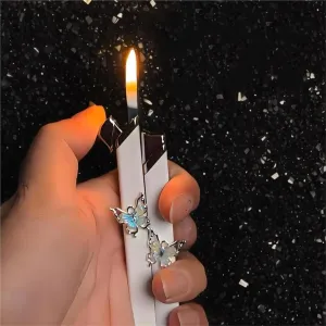 2-Pack Windproof Soft Flame lighters, Women's lighters, Adjustable Flame refillable, Suitable for Barbecue, Candles, Outdoor, Women's Gifts