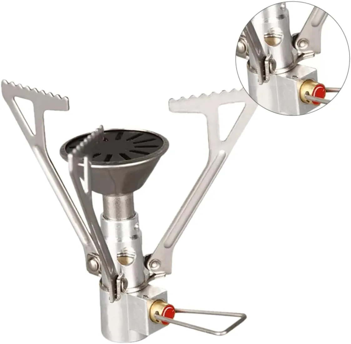2 Pcs Safety Leak-proof Propane Camping Stove 2000w Portable Gas Cooker Mini Stainless Steel Picnic Stove Easy Folding for Camping Outdoor Cooking