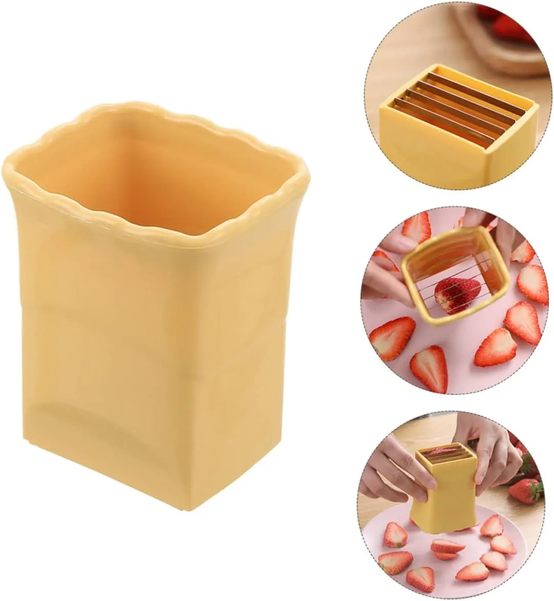 2 Pcs Stainless Steel Fruit Slicers Strawberry Huller Banana Cutter for Effortless Slicing of Soft Fruits and Vegetables Kitchen Tools for Home and Restaurants